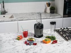 Ninja BN495UK Blender with Auto-iQ in black and silver on kitchen counter