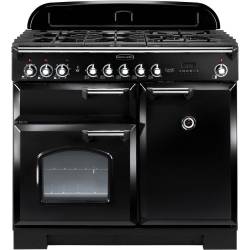 Rangemaster CDL100DFFBLC - 100cm Classic Deluxe Dual Fuel Black Chrome Range Cooker 92490