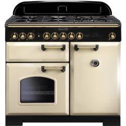 Rangemaster CDL100DFFCRB - 100cm Classic Deluxe Dual Fuel Cream Brass Range Cooker 115550