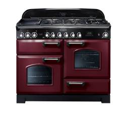 Rangemaster CDL110DFFCYC - 110cm Classic Deluxe Dual Fuel Cranberry Chrome Range Cooker 84420