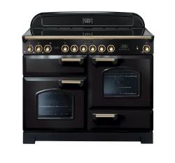 Rangemaster CDL110ECBLB - 110cm Classic Deluxe Electric Ceramic Black Brass Range Cooker 81340