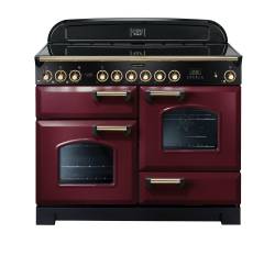 Rangemaster CDL110ECCYB - 110cm Classic Deluxe Electric Ceramic Cranberry Brass Range Cooker 84450
