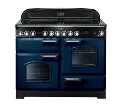 Rangemaster CDL110ECRBC - 110cm Classic Deluxe Electric Ceramic Regal Blue Chrome Range Cooker 114130