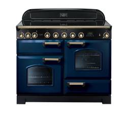 Rangemaster CDL110EIRBB - 110cm Classic Deluxe Electric Induction Regal Blue Brass Range Cooker 113100