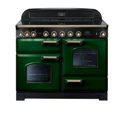 Rangemaster CDL110EIRGB - 110cm Classic Deluxe Electric Induction Racing Green Brass Range Cooker 113080