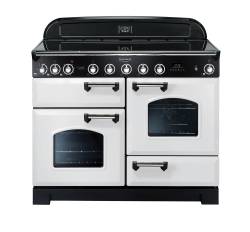 Rangemaster CDL110EIWHC - 110cm Classic Deluxe Electric Induction White Chrome Range Cooker 113110 