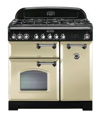 Rangemaster CDL90DFFCRC - 90cm Classic Deluxe Dual Fuel Cream Chrome Range Cooker 80940