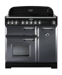 Rangemaster CDL90ECSLC 90cm Classic Deluxe Electric Ceramic Slate Chrome Range Cooker 124200