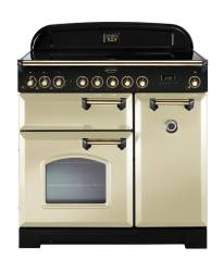 Rangemaster CDL90EICRB 90cm Classic Deluxe Electric Induction Cream Brass Range Cooker 90280