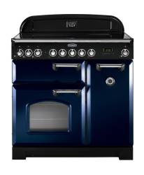Rangemaster CDL90EIRBC 90cm Classic Deluxe Electric Induction Regal Blue Chrome Range Cooker 113710