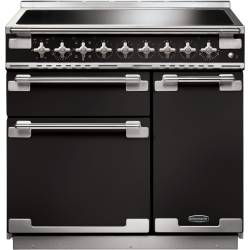 Rangemaster ELS90EIGB - 90cm Elise Induction Gloss Black Brushed Chrome Range Cooker 107870