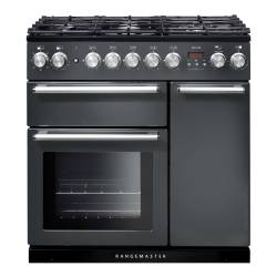 Rangemaster NEX90DFFSLC - 90cm Nexus Dual Fuel Slate Chrome Range Cooker 106120