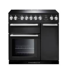 Rangemaster NEX90EICBC - 90cm Nexus Electric Induction Charcoal Black Chrome Range Cooker 125660