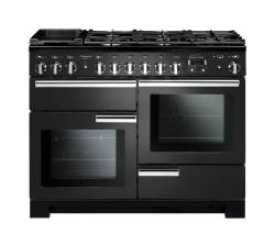 Rangemaster PDL110DFFCBC - 110cm Professional Deluxe Dual Fuel Charcoal Black Chrome Range Cooker 126110