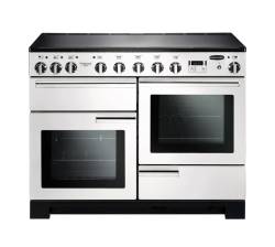 Rangemaster PDL110EIWHC - 110cm Professional Deluxe Electric Induction White Chrome Range Cooker 101580