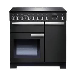 Rangemaster PDL90EICBC - 90cm Professional Deluxe Electric Induction Charcoal Black Chrome Range Cooker 125950