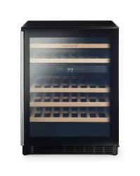 Rangemaster RDZ6046BL 60cm dual-zone wine cabinet in black with stainless steel trim