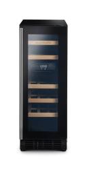 Rangemaster RWC3018BL 30cm wine cabinet in black with stainless steel trim