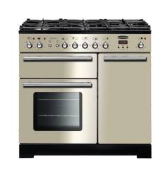 Rangemaster Toledo + TOLP90DFFIVC - 90cm  Dual Fuel Ivory Chrome Range Cooker
