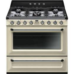 Smeg TR90P9 Victoria Single Oven Dual Fuel Range Cooker - Cream