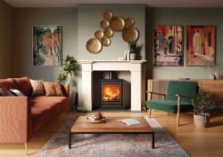 Stovax Riva2 55 Freestanding wood burning stove with tall portrait viewing window