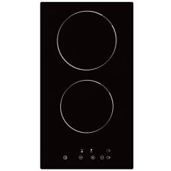 Top view of Culina UBIND30FLC 30cm black glass induction domino hob with touch controls and boost zone