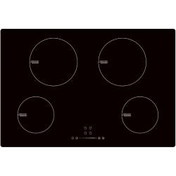 Top view of Culina UBIND77F 77cm black glass induction hob with slider touch controls and 4 boost zones
