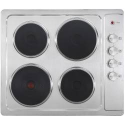 Top view of Culina UBSPH60KCR 60cm stainless steel solid plate electric hob with right-hand rotary controls