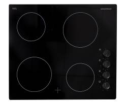 Top view of NordMende HCP604FL ceramic hob with four cooking zones