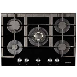 Top view of NordMende HGX703BGL 70cm gas hob with five burners