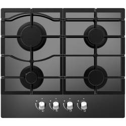 Top view of the Cata UBGOG601BK 60cm Gas on Glass Hob in Black with rotary hobs