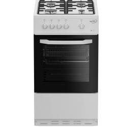 Zenith ZE501W 50cm gas cooker front view in white