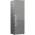 Closed front view of Indesit fridge freezer with sleek silver finish