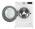 LG F4Y513WWLN1 washing machine with door open showing large drum interior