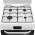 White Hotpoint dual fuel cooker with double ovens and gas hob