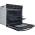 Side open view of Indesit IO232HBUK with visible tilting grill and manual dials