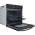 Side open view of Indesit IO233BUK with tilting grill and dials