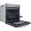 Side open view of Indesit IO233XUK with tilting grill and control dials visible