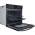 Side open view of Indesit IO253BUK with tilting grill and manual dials