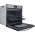 Side open view of Indesit IO253XUK with tilting grill and simple dial controls