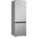 Side-facing view of Indesit INK25322S4UK freestanding fridge freezer with modern silver design