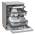 Silver LG DF355FP 14 place setting dishwasher with open door feature